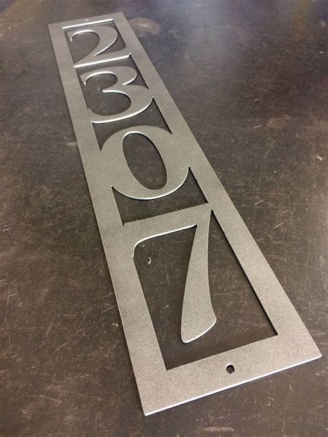 vertical metal house number sign|vertical house numbers for outside.